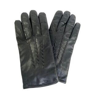 Free Country Black Genuine Leather Faux Fur Lined Gloves Style 76230 Mens Large